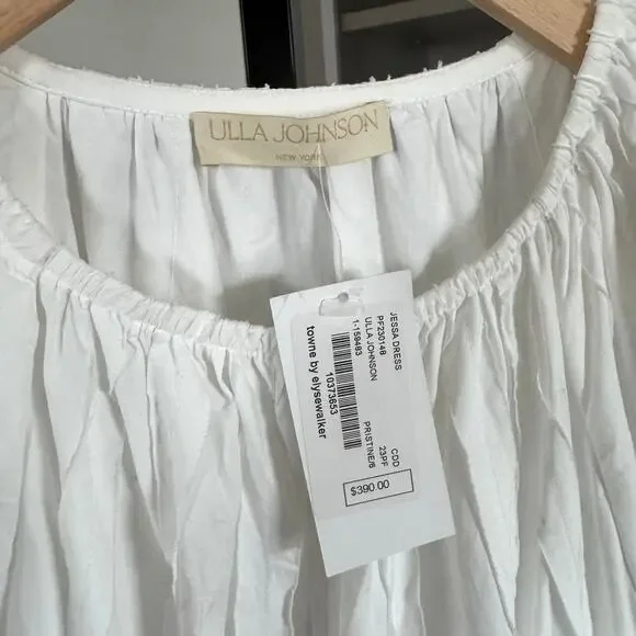 Ulla Johnson Jessa Dress NEW White Poplin Short Sleeve Belted Mini Size 6